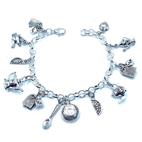 Tea Charm Bracelet Teapot Teabags - Picture 1 of 7
